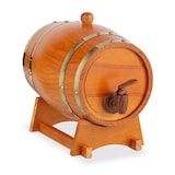 thumbnail of Relaxdays Holzfass klein, 2,2 l, Whiskyfass mit Bock & Zapfhahn, für Wein & Spirituosen, Deko Schnapsfass, hellbraun