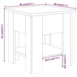 thumbnail of Mesa de centro madera de ingeniería marrón roble 40x40x42 cm