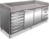 thumbnail of Pizzatheke mit 2 Türen und 7 Schubladen. Platte aus Granit. Temperatur +2°C/+8°C. Automatische Abtauung. Maße LxBxH 202,5x80x100 cm. PZ2610TN