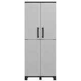 thumbnail of Armoire de rangement 2 portes 4 Etagères Grise 68 x 37 x H169 cm 4 pieds INTEC