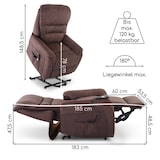 thumbnail of Fernsehsessel mit Aufstehhilfe, Relaxsessel mit elektrischer Liegefunktion, 2 Motoren, 120 kg belastbar, Mikrofaser, Kaffeebraun, Raburg Jan