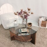thumbnail of Skye Decor, Mondo- MondoNOS, Nussbaumfarbe, Couchtische, 40x75x75 cm, 100% getempertes Glas