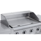 thumbnail of METRO PROFESSIONAL Barbacoa de gas con 4 quemadores, acero inoxidable, 146 x 70 x 111 cm, con 4 ruedas, con funda protectora, plateado