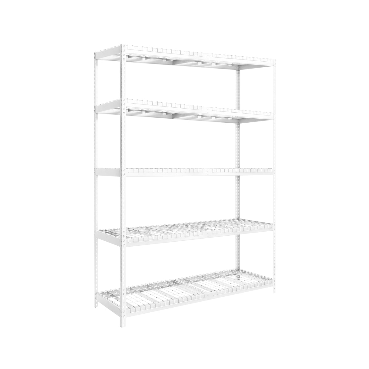 SimonRack Scaffali Metallo Garage 2000x1800x600 mm, 5 Ripiani, 300 kg per Ripiano, Struttura in Acciaio 1,6 mm, Bianco - Ecoforte