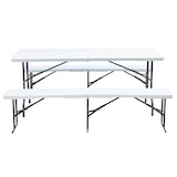 thumbnail of Table pliante 180 cm et 2 bancs pliables - Oviala