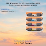 thumbnail of D&C 4 Tonerset für HP LaserJet Pro M275t Tonerkassette kompatibel HP126A