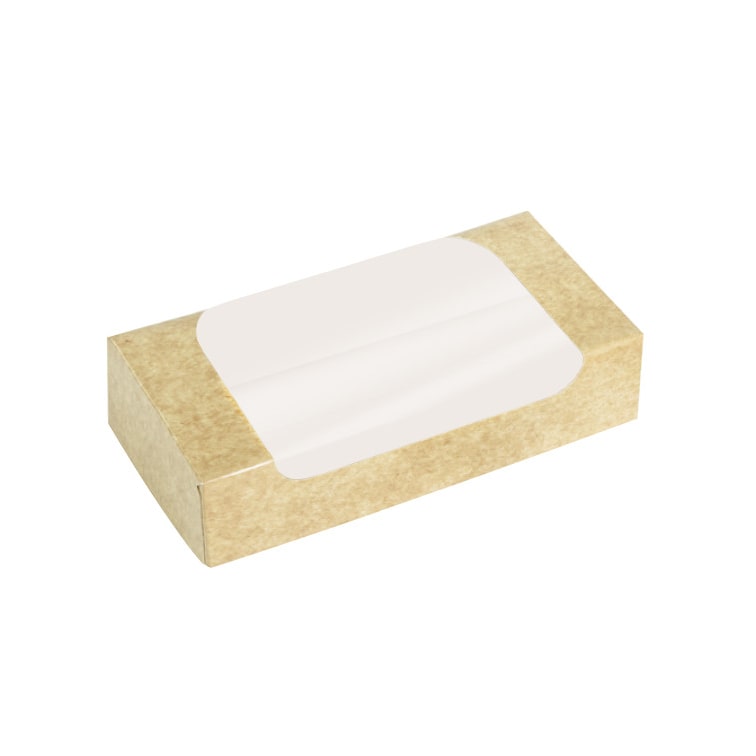 MONOUSO - Rechteckige Verpackungen für Bäckereien Kraft 20x10,5x5cm (150 Stück)