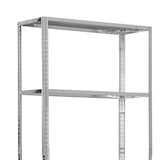 thumbnail of Pack 2 modulare SteelSmart-Metallregale mit 4 grauen Regalen, 160 kg, 145 x 30 x 70 cm, 7house