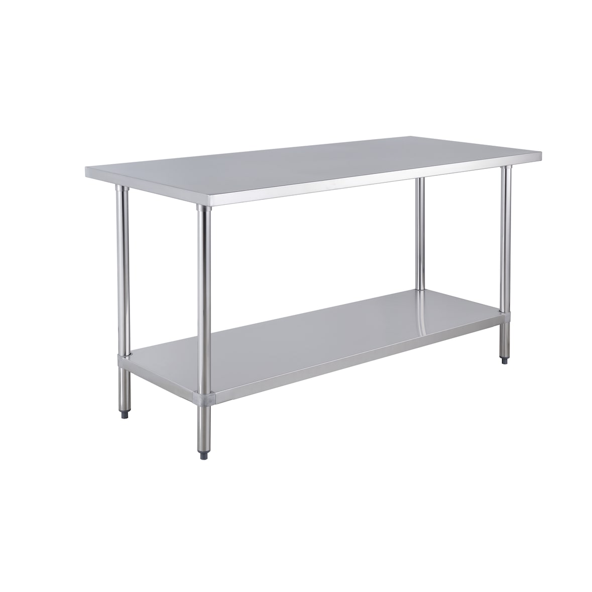 METRO Professional Mesa de trabalho GWTS4167, aço inoxidável, 160 x 70 x 85 cm, prateado