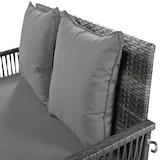 thumbnail of Merax Hollywoodschaukel, Gartenschaukel, Gartenmöbel-Set, Graues Rattan, graues Sitzkissen, 2 Sitze, mit Sitzkissen und Rückenkissen