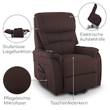 thumbnail of Fernsehsessel mit Aufstehhilfe, Relaxsessel mit elektrischer Liegefunktion, 2 Motoren, 120 kg belastbar, Mikrofaser, Dunkelbraun, Raburg Jan