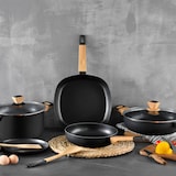 thumbnail of BERGNER - Batería de Cocina de 3 piezas Aluminio prensado con Tapas en color Negro apto para Inducción