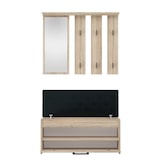 thumbnail of ibonto Wandgarderobe Garderobenset mit Schuhschrank, Sitzbank & Spiegel Flurmöbel