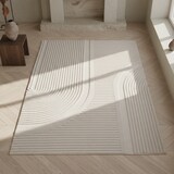 thumbnail of Teppich Wohnzimmer Boho Pflegeleicht Waschbar Schlafzimmer OEKO-TEX Creme 120x170 cm Fußbodenheizung geeignet – LAVAREDO von Kadima Design