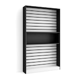 thumbnail of Estantes de prateleiras, Livraria, Prateleira livros, 110x25x186cm, Sala de estar, Escritório, Sala de  jantar, Estilo moderno, Branco e preto _ 73_1