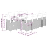thumbnail of vidaXL 11-tlg. Garten-Bistro-Set mit Kissen Grau Poly Rattan