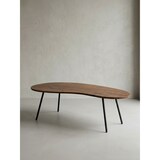 thumbnail of Design Couchtisch WL5.617 122x36x63 cm Sheesham mit Metallbeinen Schwarz, Nierentisch Massivholz, Holztisch Tischbeine Metall, Cooler