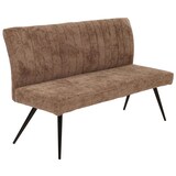 thumbnail of Sitzbank | HxBxT 90x160x60cm | Sitzhöhe 48cm | Rückenlehne Stoff/Textil Chenille Metall 160cm | Braun | Esszimmerbank Bank Polsterbank