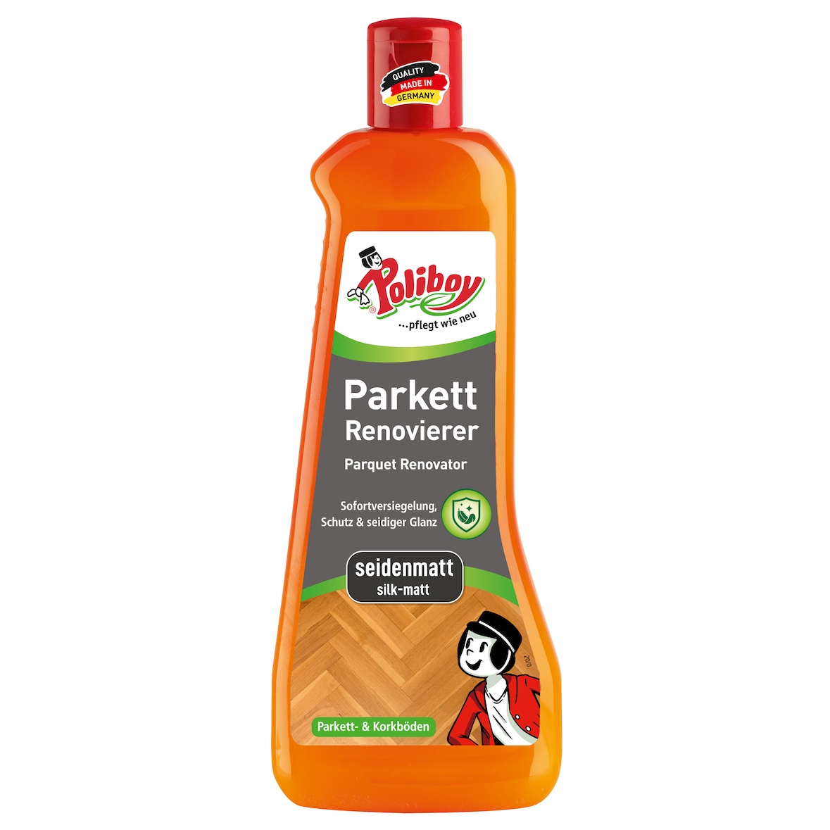 Poliboy Parkett Renovierer Seidenmatt - für strapazierte Holz- und Korkböden - 500ml - Made in Germany