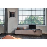 thumbnail of KAWOLA Lowboard EMMA TV-Board Kunstleder grau Fuß Edelstahl gebürstet