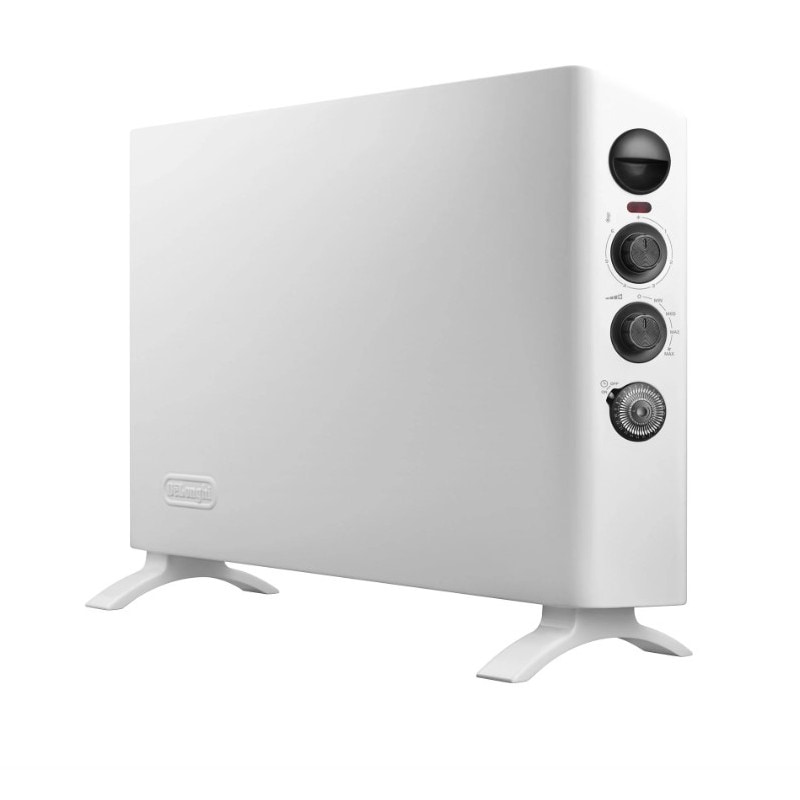 De'Longhi Slim Style Termoconvettore Elettrico, Silenzioso, 3 Livelli di Potenza, per ambienti fino a 60m³, Bianco