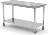 thumbnail of Mesa de trabajo móvil Hendi con carrito de servicio y estante base 1000x600x850mm