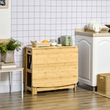thumbnail of Klapptisch Esstisch Bambus Naturholz 150x80x74 cm mit Ablagefächern verstellbaren Füßen ausklappbar als Tisch oder Beistelltisch
