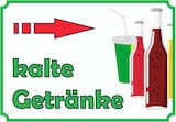 thumbnail of kalte Getränke Schild mit Pfeil rechts A6 (105x148mm)