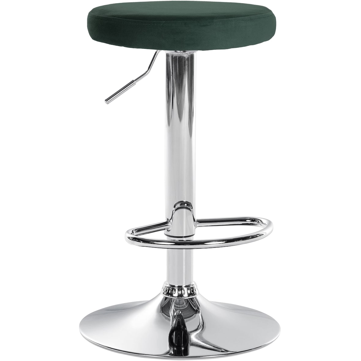 Tabouret de bar Ponte revêtement velours Vert/Chrome