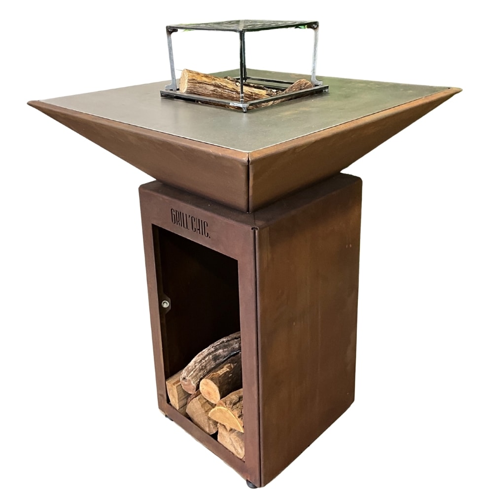 brasero auvergnat corten bois carre 62 simple cuve