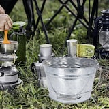 thumbnail of WellHome - Grilleimer in Zinkoptik auf 3 Klappfüßen mit Tragegriff 30,5x27,5x18cm