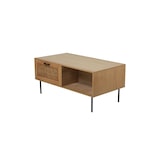 thumbnail of Möbilia Couchtisch | Rattan Front | 1 Schublade, 1 offenes Fach je Seite | MDF+Metall | B110xT59xH50 cm | natur-schwarz | 28020005 | Serie COUCHTISCH