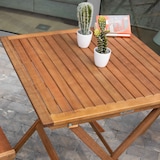 thumbnail of Mesa bistro cuadrada plegable de madera de eucalipto - Oviala