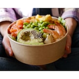 thumbnail of 50x Salatschalen Feinkostschalen braun aus Pappe mit PLA beschichtet 1200ml