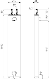 thumbnail of Delabie Duschelement Alu. mit EHM, Anschluss oben, Brausekopf 6 l/min