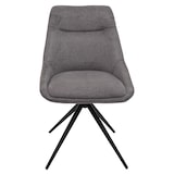 thumbnail of Set di 6 sedie da pranzo HWC-M65, sedia da cucina poltrona sedia, girevole auto-posizione in metallo tessuto/tessuto ~ grigio