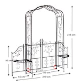 thumbnail of DanDiBo Rosenbogen mit Tür Metall 18602 Torbogen Gartentor Eisen Rankhilfe Rankgitter Rundbogen Tor