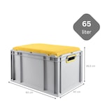 thumbnail of PROREGAL Eurobox NextGen Seat Box Gelb | HxBxT 36,5x40x60cm | 65 Liter | Griffe offen | Eurobehälter, Sitzbox, Transportbox, Transportbehälter