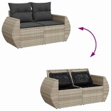thumbnail of vidaXL 9-tlg. Garten-Sofagarnitur mit Kissen Hellgrau Poly Rattan
