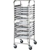 thumbnail of Carro portabandejas de acero inoxidable, apto para 14 bandejas GN 1/2, 590 x 670 x 1735 mm (An x Pr x Al)