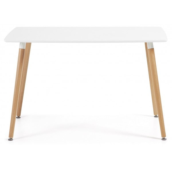 MF - Mesa de Cozinha Modelo NURY - Fabricada em Madeira, Tampo em Madeira Lacada a Branco 120 x 80 cms -