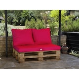thumbnail of Lot matelas pour palette déhoussable avec assise de 120x80x10cm et dossier Rouge Piment