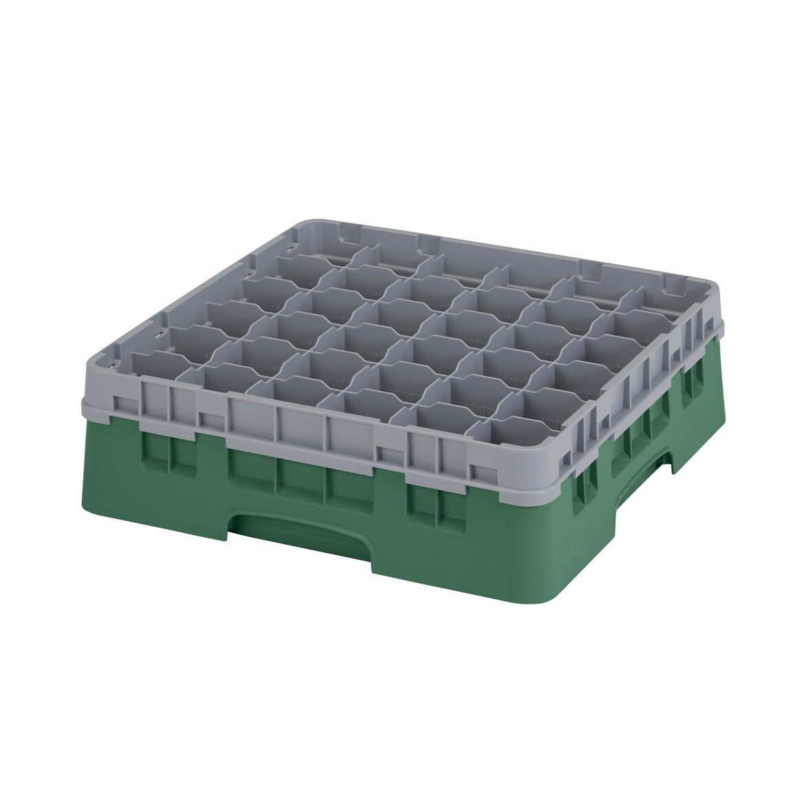 CAMBRO - 36S418-119 - Cesta de lavado 36 comp. 1 altura - 7,2 cm Ø máx. - alt. máx. 11,8 cm - 50 x 50 x 14,3 cm - Verde sherwood