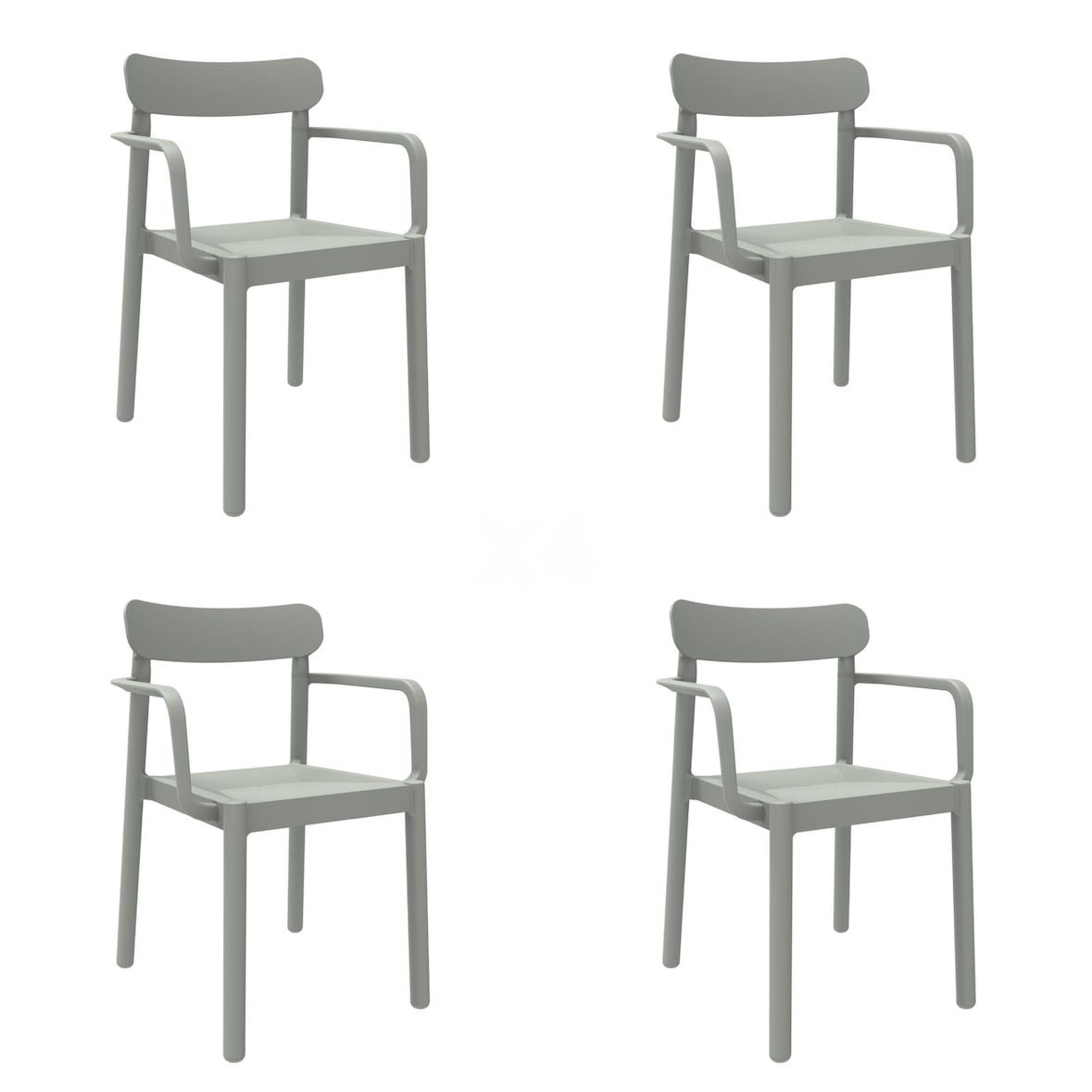 garbar ELBA Poltrona Interior, Exterior Set 4 Cinza Esverdeado