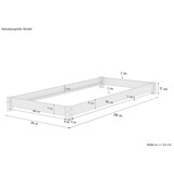 thumbnail of Niederflurbett Futonbett Einzelbett Bodenbett 90x200 Kiefer massiv wählbares Zubehör V-60.51-09 Rollrost und Matratze inkl.