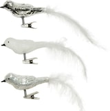 thumbnail of 3 Glasvögel auf Clip Christbaumschmuck Weihnachtskugeln Weihnachtsbaum Mix weiß