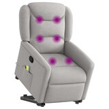 thumbnail of vidaXL Massagesessel mit Aufstehhilfe Wolkengrau Stoff