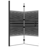 thumbnail of vidaXL Douchewand inklapbaar 120x140 cm ESG zwart