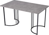 thumbnail of Esstisch 140x80x75  rechteckig mit Marmor Optik Tischplatte, Metallgestell mit verstellbaren Füßen, Küchentisch in Grau