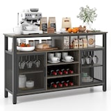thumbnail of Helloshop26 - Buffet armoire de cuisine 140 x 40 x 82,5 cm rangement vin 8 bouteilles style industriel en bois d'ingénierie noir 20_0020613